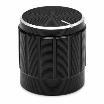 Gałka aluminiowa do potencjometru na oś 6mm - 16x17mm - czarna, srebrny znacznik - GCL16