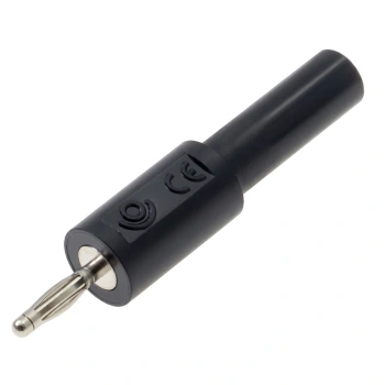 Adapter - gniazdo bezpieczne 2mm / wtyk 2mm czarny
