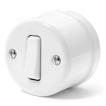 Natynkowy włącznik dzwonkowy biały Ceramic Loft