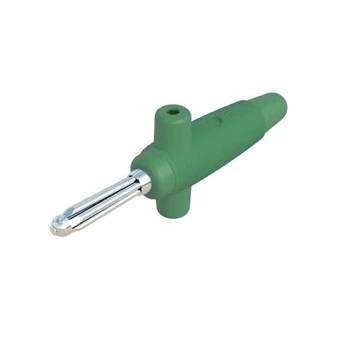 Wtyk izolowany 4mm z otworem 4mm, lutowany 30A, zielony Buela 300