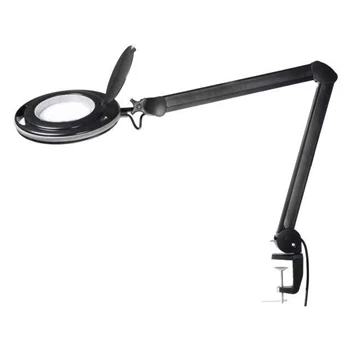 Lampa stołowa 9W LED z lupą x2.25 czarna, mocowanie do blatu, VTLAMP-5D-LEDN2B