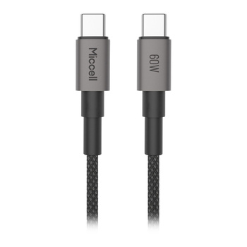 Kabel USB-C do USB-C 60W 3A Premium 1,2m czarny Miccel