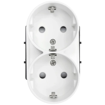 Moduł - Gniazdo elektryczne Schuko podwójne - biały - Tawoia Glass