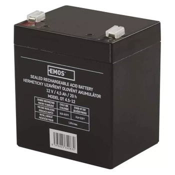 Akumulator AGM bezobsługowy, 12 V, 4,5 Ah, 91 × 71 × 105 mm, 1,4 kg, EMOS B9653