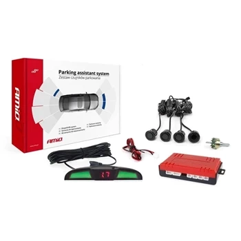 Zestaw czujników parkowania cofania LED COB 4 sensory czarne GOLD 18mm AMIO-02284