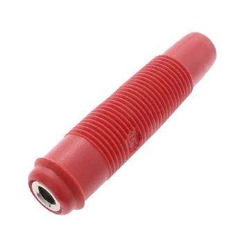 Gniazdo na przewód 4mm, izolowane czerwone