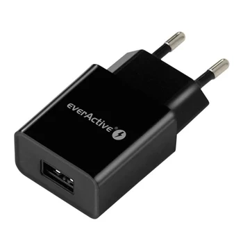 Ładowarka USB 1A, ładowarka sieciowa iQ Smart Charging, czarna, everActive SC100B