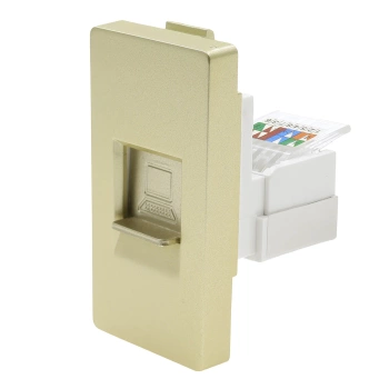 Gniazdo RJ45 Ethernet Cat6 złoty, moduł 1/2 do ramki Tawoia Glass