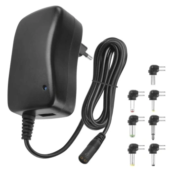 Zasilacz impulsowy uniwersalny 3-12 V, 1000 mA, z gniazdem USB 5 V / 2 A, wymienne wtyki, EMOS N3111N