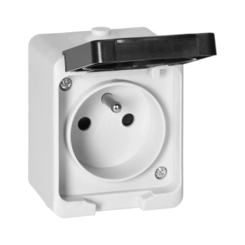 Gniazdko pojedyncze ORNO AQUATIC MINI IP54 16A 230V natynkowe biało-czarne
