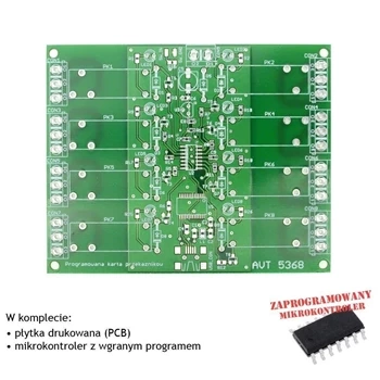 Programowalny moduł przekaźników, PCB i mikroprocesor do projektu AVT5368