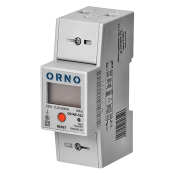 Licznik energii 1-fazowy, 80 A, certyfikat MID, pomiar dwukierunkowy, RS485, z podlicznikiem, na szynę DIN, ORNO OR-WE-523