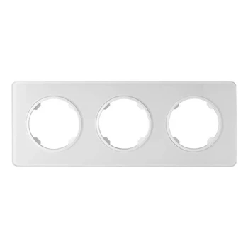 Ramka potrójna, szklana, biała, OVAL Electromalt, OVA1003GW