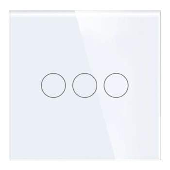 Włącznik potrójny SCR 300W LED - dotykowy szklany panel biały - podtynkowy - TAWOIA Glass