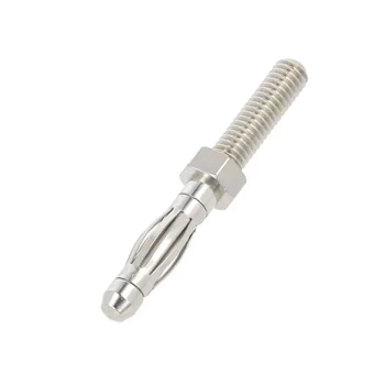 Wtyk nieizolowany 4mm lamelkowy gwint M4x0.7mm niklowany