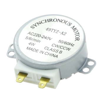 Silnik napędu talerza kuchenki mikrofalowej 220–240 V AC, 5/6 obr./min, wrzeciono 7 mm ścięte, typ 49TYZ-A2