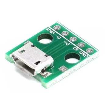 Moduł - gniazdo micro USB B, 15x15mm, do płytki stykowej