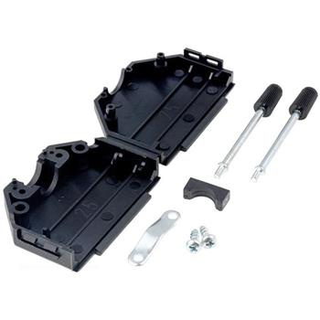 Obudowa DB25 plastikowa czarna, zatrzaskowa, aretowane wkręty, DSC-925