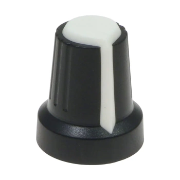 Gałka do potencjometru na oś 6mm - 16x17mm - czarna, biały znacznik