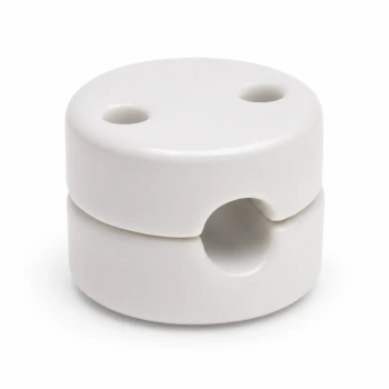 Uchwyt kabla ceramiczny biały 28×18 mm na 1 przewód - Ceramic Classic Loft