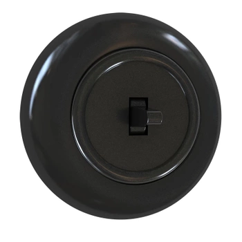 Włącznik światła z ramką, montaż podtynkowy, kolor czarny Retro Vintage Loft