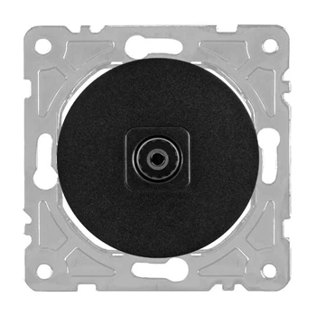 Gniazdo antenowe TV, kolor czarny, montaż podtynkowy, OVAL Electromalt OVA1014B