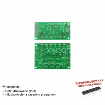 4-kanałowy termometr z wyświetlaczem LED, PCB's i mikroprocesor do projektu AVT5389