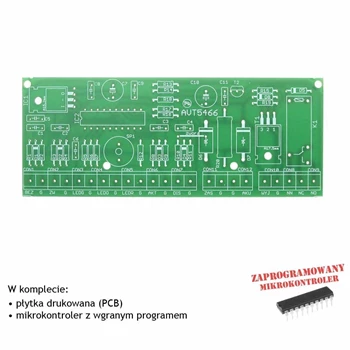 Centralka alarmowa z 2 liniami dozorującymi, PCB i mikroprocesor do projektu AVT5466