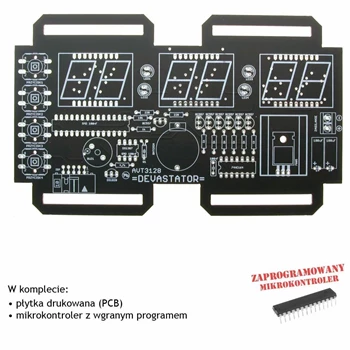 DEVASTATOR, Czyli bombowy zegarek, PCB i mikroprocesor do projektu AVT3128