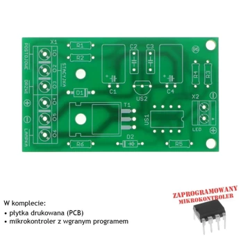 Inteligentny sterownik oświetlenia wnętrza, PCB i mikroprocesor do projektu AVT528