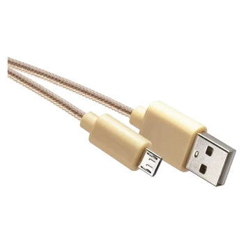 Kabel micro USB 1m, oplot, żółty, EMOS SM7006