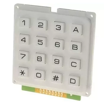 Klawiatura numeryczna 16 przycisków, plastikowa 65x64mm biała