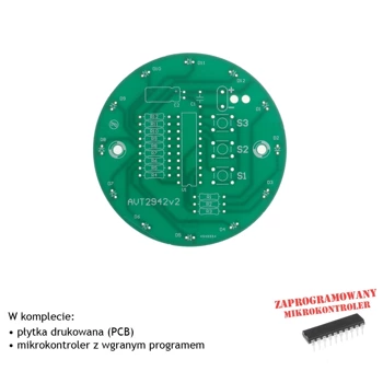 Kogut dyskotekowy, PCB i mikroprocesor do projektu AVT2942