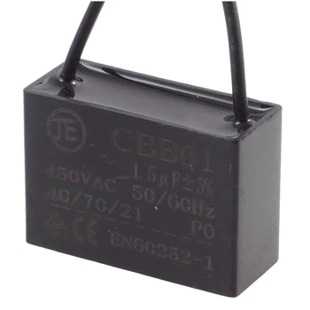Kondensator rozruchowy do silnika 1.5uF 450Vac przewód/przykręcany CBB61