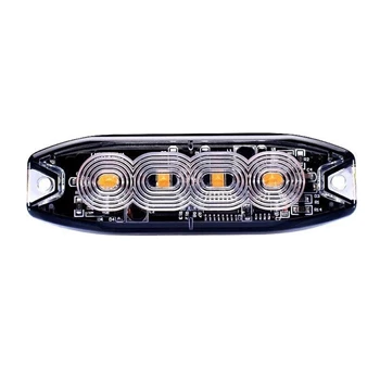 Lampa błyskowa/strobo pomarańczowa SLIM 4LED x 3W R65 R10, DC12V/24V