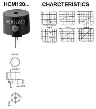 Piezo 12mm z generatorem do druku, 12V