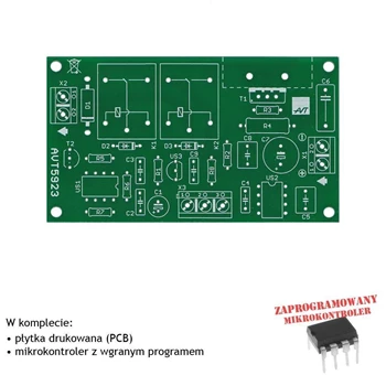 Płynny regulator prędkości i kierunku obrotów silnika 12V, PCB i mikroprocesor do projektu AVT5923