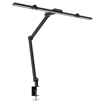 Profesjonalna lampa biurkowa LED, liniowa 72cm, 2 ramienna czarna