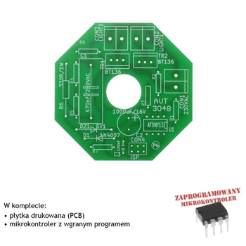 Przełącznik do żyrandola v2, PCB i mikroprocesor do projektu AVT3048