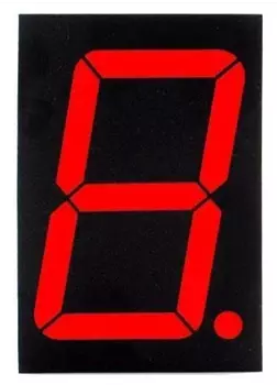 Wyświetlacz LED 7 segmentowy 1'' 25.4mm, 1 znak, czerwony, WA 635nm