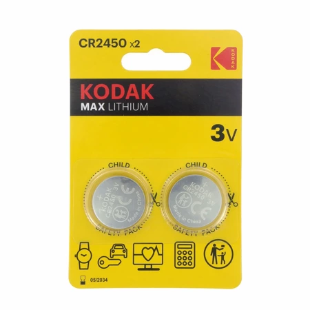 Bateria CR2450 3V Kodak Max Lithium 2szt, blister