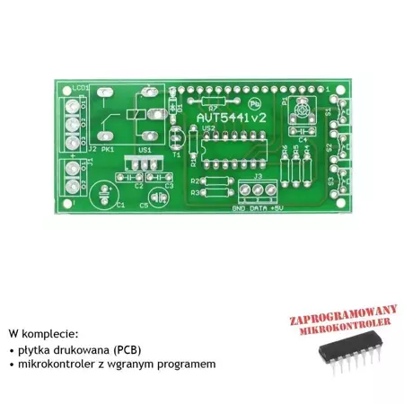 Cyfrowy termostat, PCB i mikroprocesor do projektu AVT5441