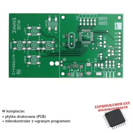 Gra elektroniczna SNAKE, PCB i mikroprocesor do projektu AVT5554