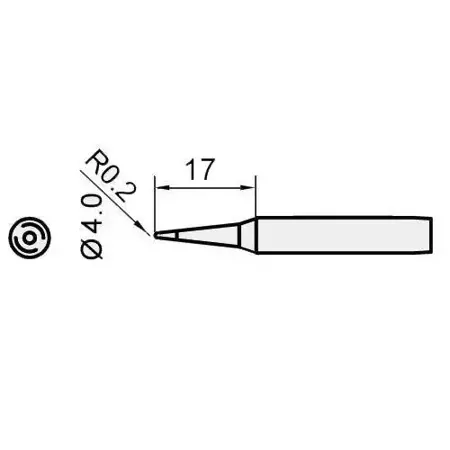 Grot ostry 0.2mm Proskit do lutownic YH-xxx, SP-80D, XYxxx