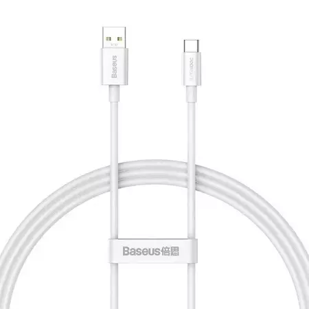 Kabel USB do USB-C 1m, szybkie ładowanie QC 65W, Baseus Superior Series, biały