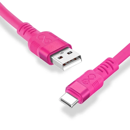 Kabel USB do USB-C 2m, eXc WHIPPY Pro 60W neon