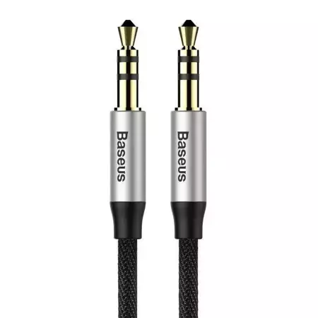 Kabel audio mini jack 3.5mm AUX Baseus Yiven 1.5m czarno-srebrny