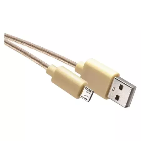 Kabel micro USB 1m, oplot, żółty, EMOS SM7006