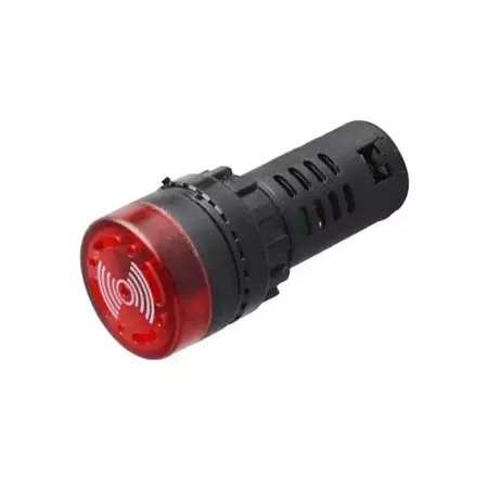 Kontrolka LED z buzerem czerwona - AD16-22SM - lampka sygnalizacyjna