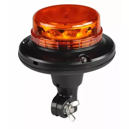 Lampa błyskowa rotacyjna LED ORANGE, 12LED, 10W, R65, R10, trzpień typu FLEX, 12V/24V